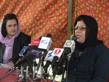 Afghan women candidates at press conference