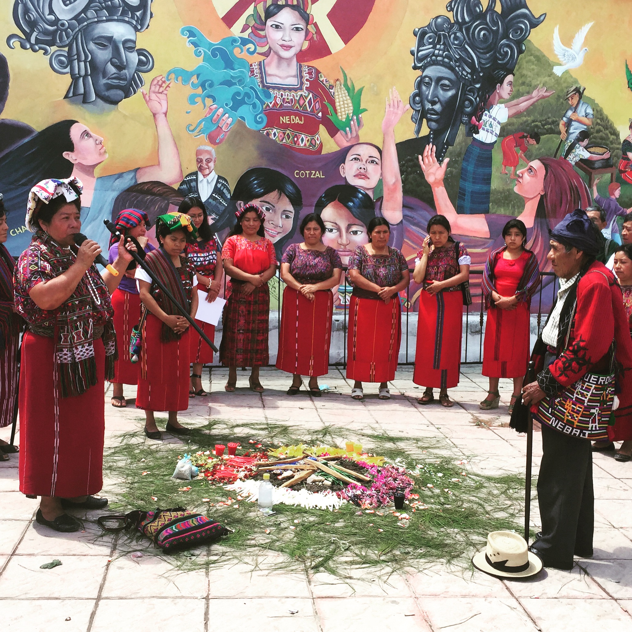 Traditional Mayan ceremony at the launch of the observation “Less Violence, More Inclusion”