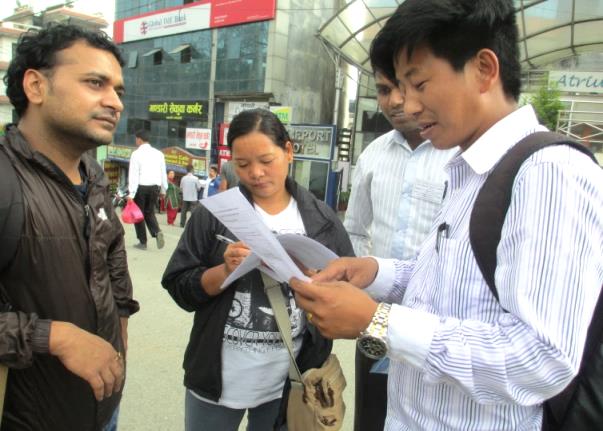 Nepali Youth conduct surveys