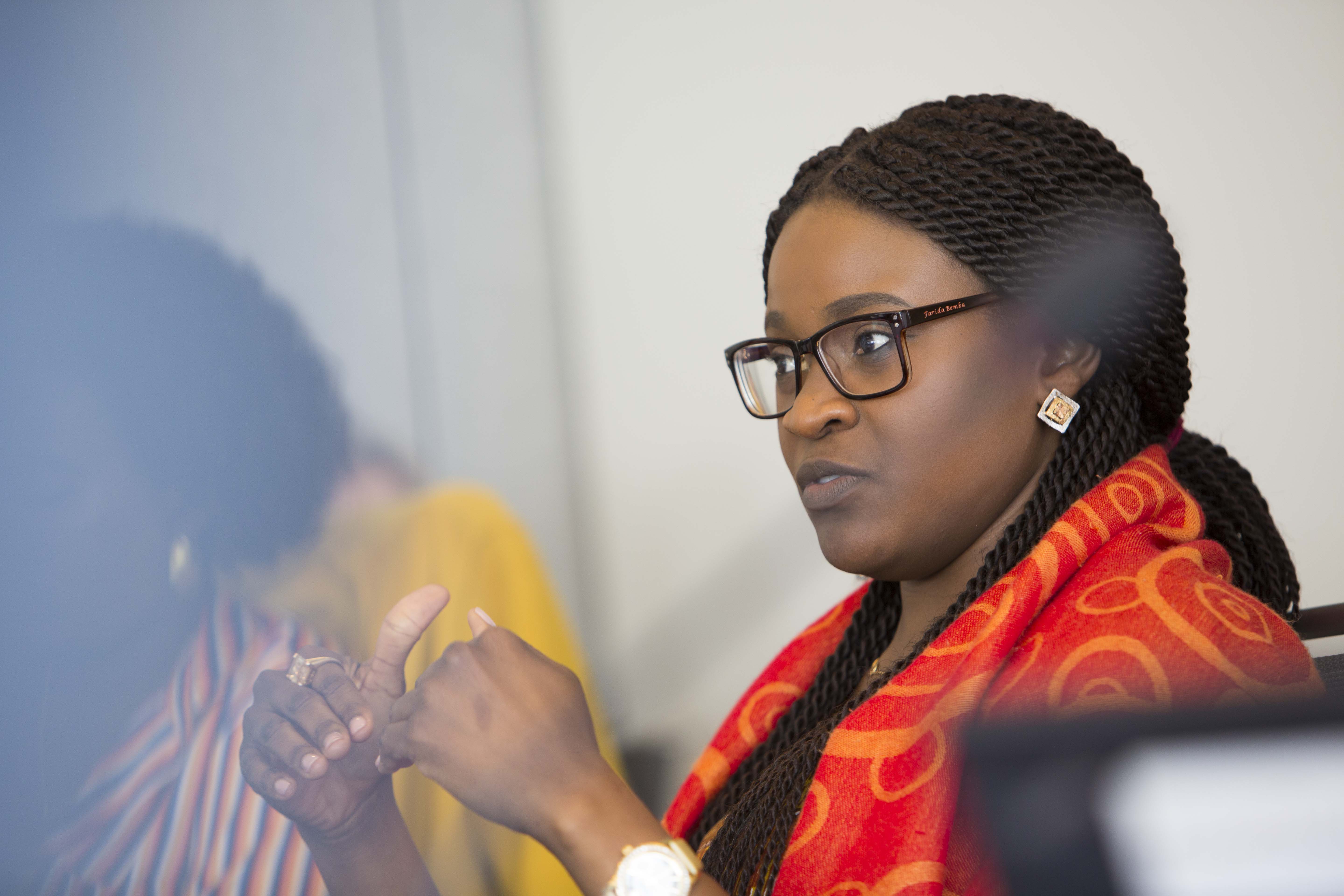 Farida Nabourema, Togolese activist, speaks at the National Democratic Institute's #NotTheCosts forum in 2018