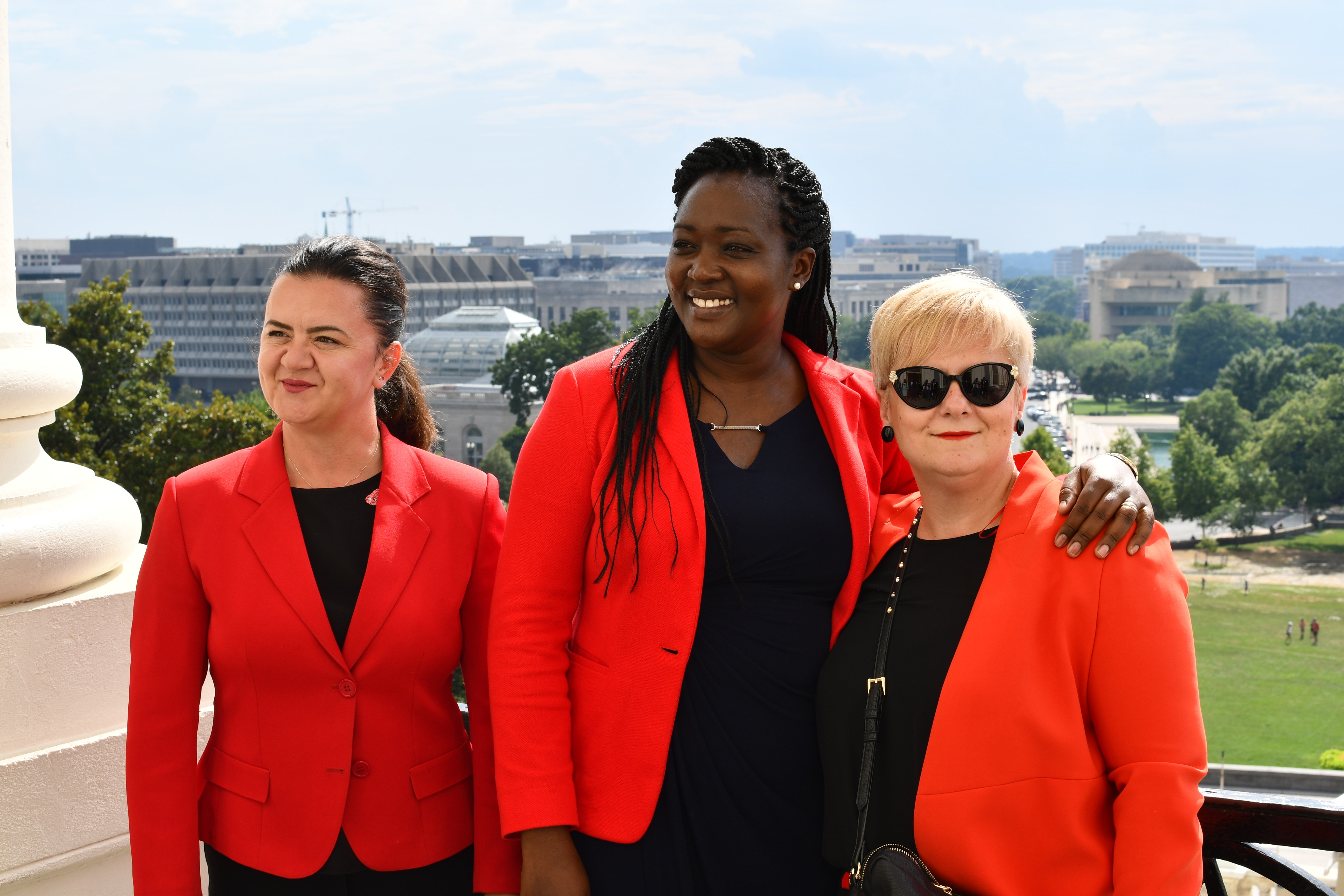 (left-right) Hon. Frosina Tashevska, Vice President of the Assembly of the Republic of North Macedonia; Hon. Roselinda Soipan Tuya, First Chair of the Speaker’s Panel of the Parliament of the Republic of Kenya; and Aleksandra Cvetkovska, Senior Program Ma