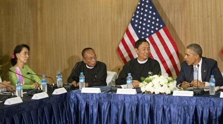 Obama Meets with MPs at NDI Center in Burma