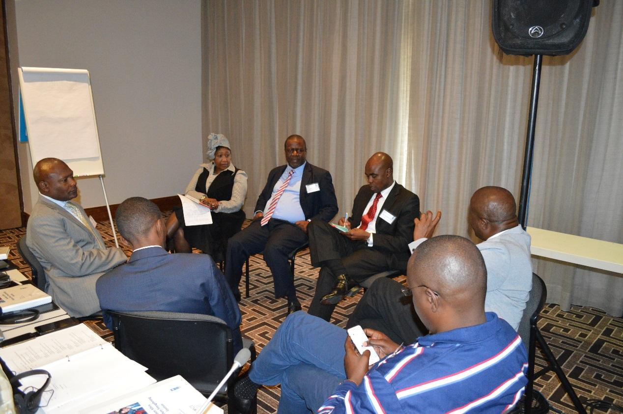 Participants discussing the social, economic and political implications of youth unemployment in the group work session on “Addressing Major Development Challenges: Governance and Youth Unemployment.”