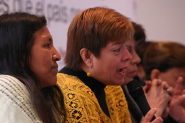 Women candidates for the Senate participate in one of six debates NDI helped to organize before legislative elections.