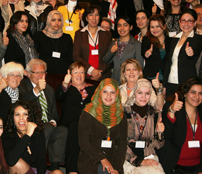 Young women leaders at the conference in Morocco