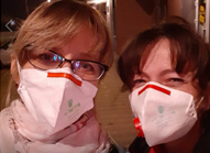 Nataliia Koval (on the right) with her colleague had their photos taken wearing masks to publicize the city council's failure to approve sufficient funds for personal protective equipment for doctors in Netishyn city.