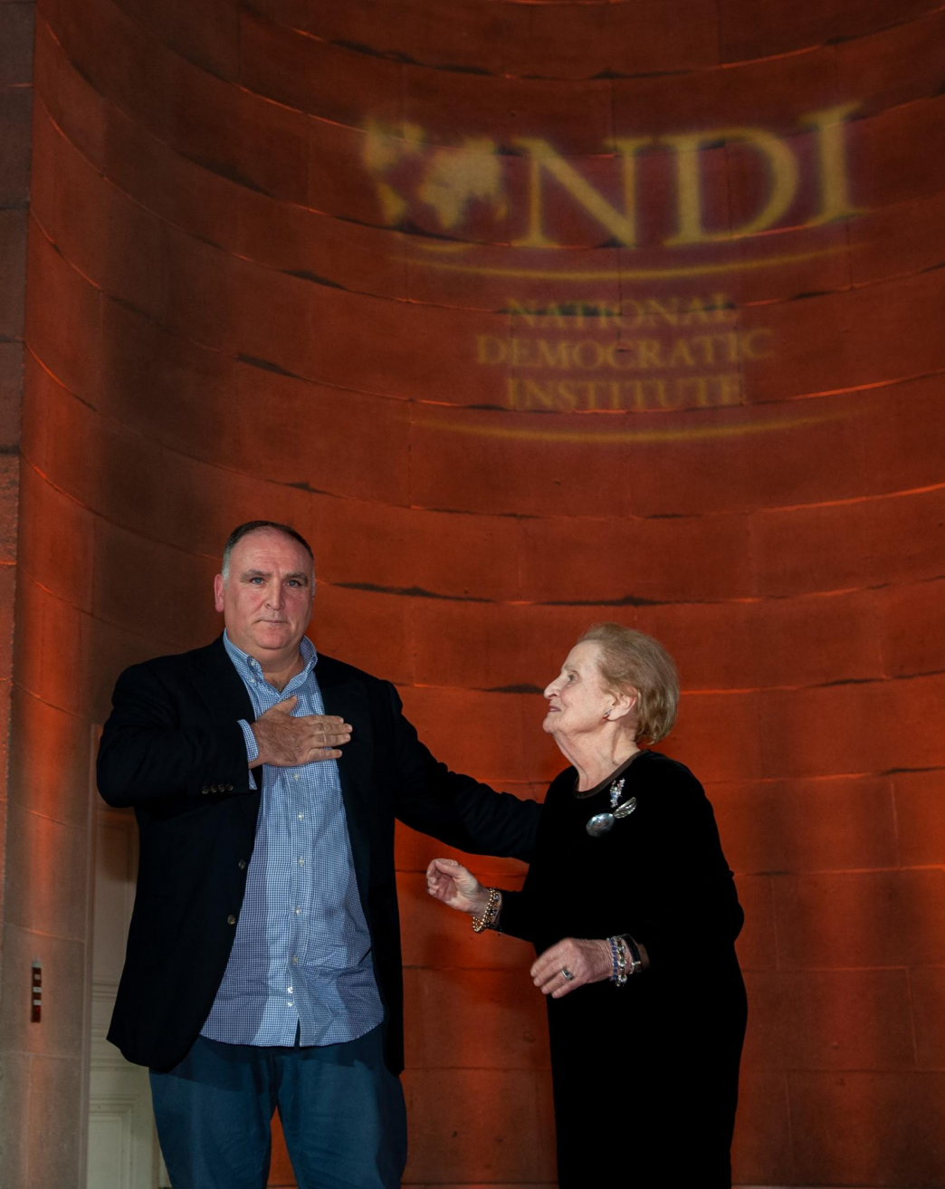 Madeleine K. Albright presents the Leadership in Democracy Award to Chef Jose Andres