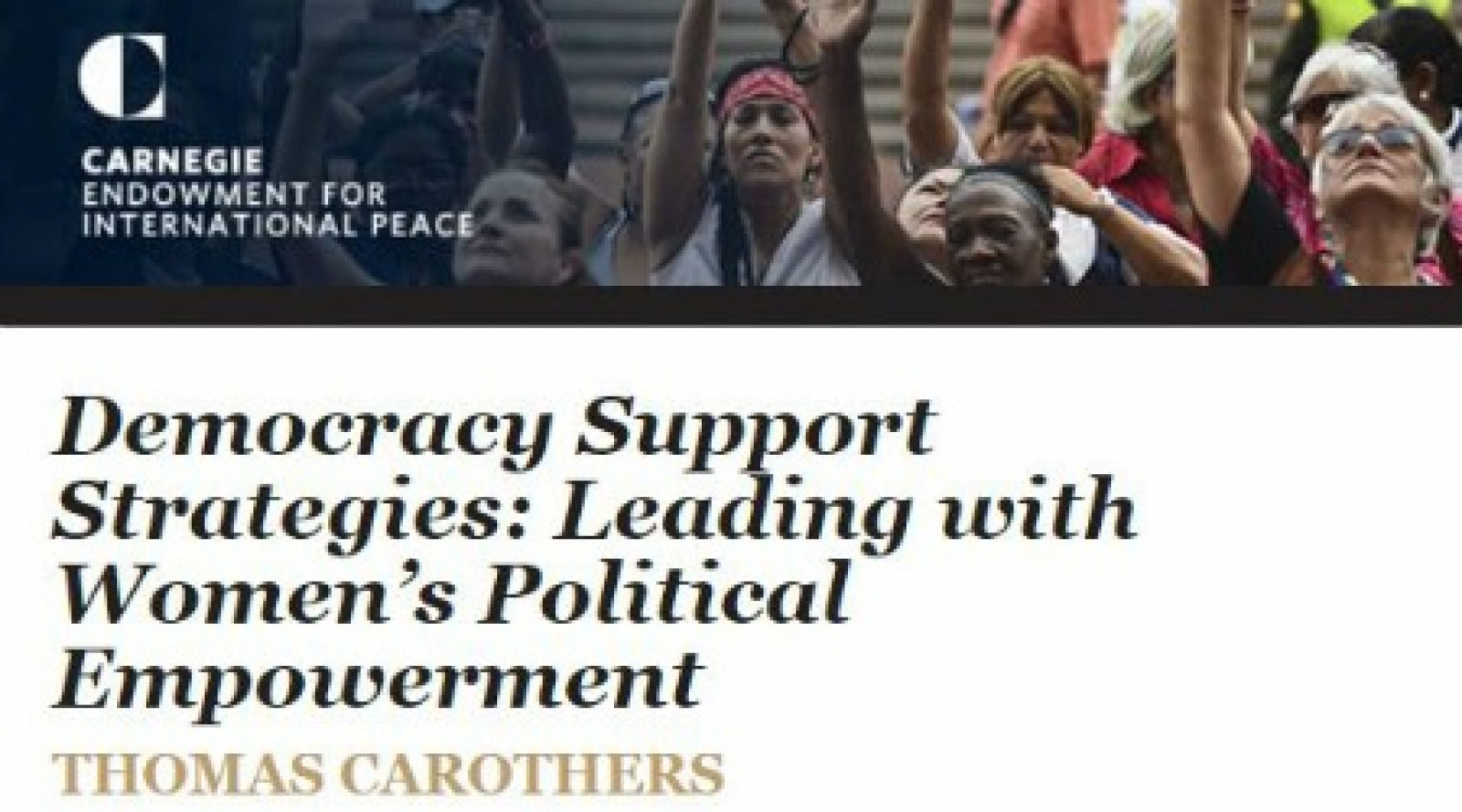 NDI and Carnegie Collaborate on Gender and Democratization  