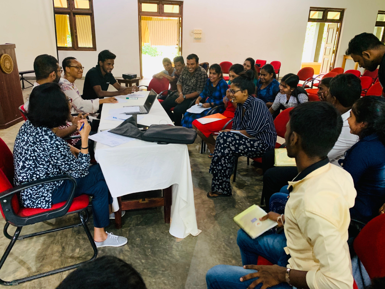 Fellows from the Sarvodaya Deshodaya Next Generation program, present their campaigns to mock judges at the end of their training week. 