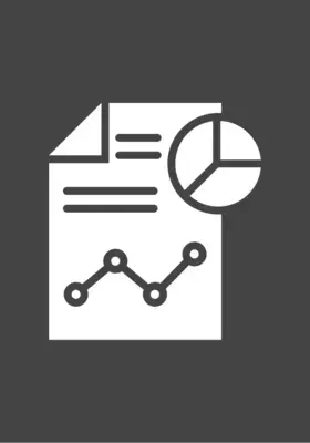 A paper with lines resembling text, a line chart, and a pie chart