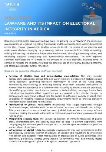 LAWFARE AND ITS IMPACT ON ELECTORAL INTEGRITY IN AFRICA