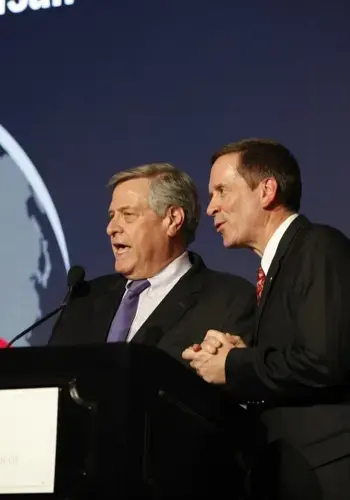 Ken Wollack and Mark Green at the 2016 NDI/IRI Bipartisan Dinner