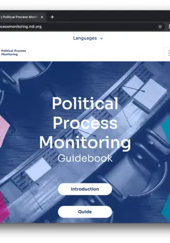 Screenshot of Political Process Monitoring Guide website