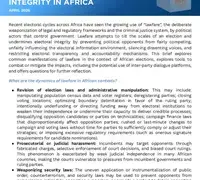 LAWFARE AND ITS IMPACT ON ELECTORAL INTEGRITY IN AFRICA