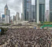 Demonstrators gather in Hong Kong