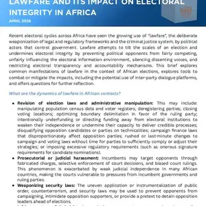 LAWFARE AND ITS IMPACT ON ELECTORAL INTEGRITY IN AFRICA