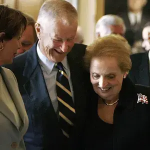 Madeleine Albright and Zbigniew Brzezinski