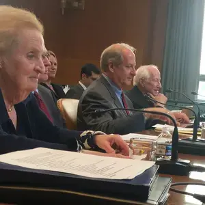Madeleine K. Albright testifies before Senate hearing on democracy assistance