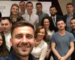 Young politicians from nine Bosnian political parties take a selfie
