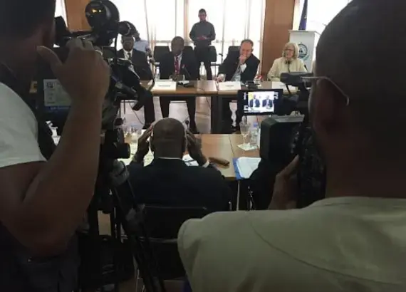 Cabo Verde media covered the conference for both radio and television.