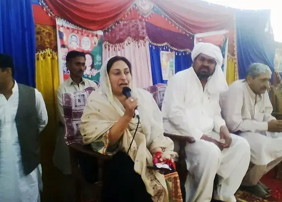 Shahida Malka Ahmed speaks at a campaign event