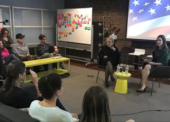 NDI Chairman Madeleine Albright visits Code for America’s headquarters in San Francisco.