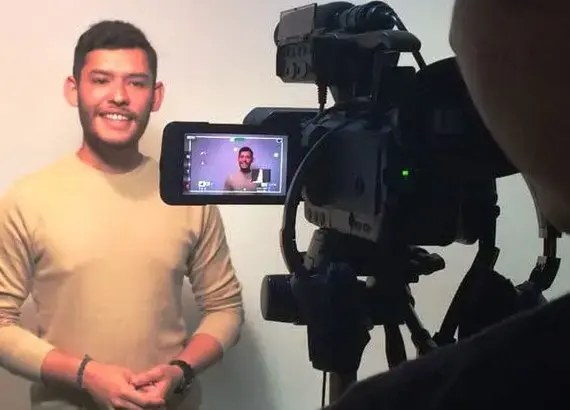 A campaign activist films a video as a part of the Vote for Equality campaign. The campaign brought together organizations from various marginalized populations to advocate together for equality.