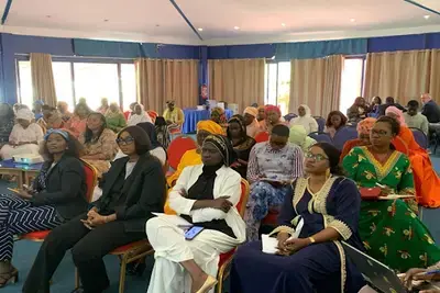 Women MPs from all parties in Senegal take part in a bootcamp working session.