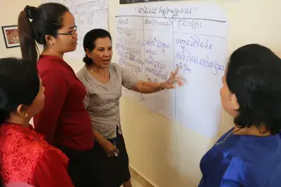 CNRP representatives collaborate in SILAKA's Training of Trainers, held February 7th-12th in Phnom Penh