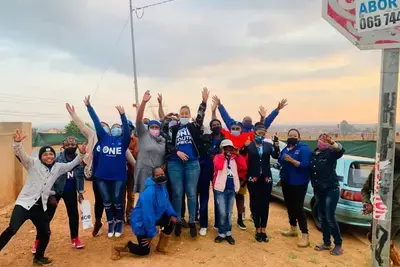 ebinar speaker, Hon. Nazley Sharif, campaigning with members of South Africa’s Democratic Alliance Get Out the Vote team. Hon. Sharif’s PPLI policy brief focused on educational programs to raise awareness on violence against women in elections.