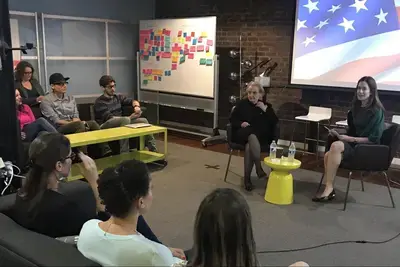 NDI Chairman Madeleine Albright visits Code for America’s headquarters in San Francisco.