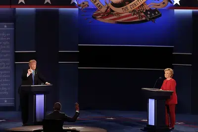 Trump and Clinton at First Presidential Debate of 2016