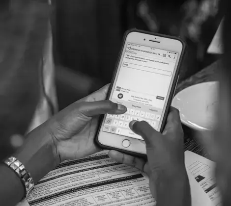 A Tanzanian citizen election observer reporting based on their checklist.
