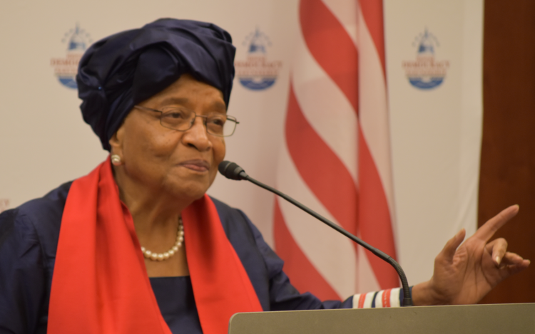 Ellen Johnson Sirleaf at House Democracy Partnership