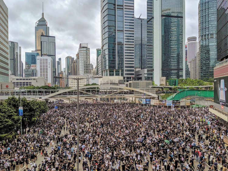 Demonstrators gather in Hong Kong 
