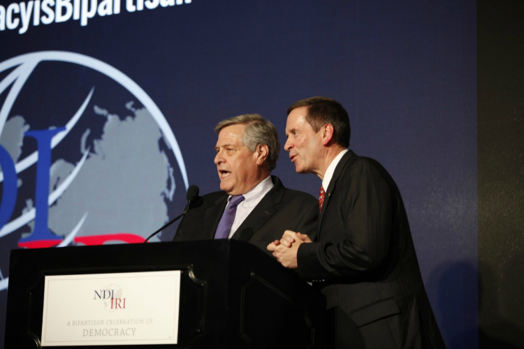 Ken Wollack and Mark Green at the 2016 NDI/IRI Bipartisan Dinner